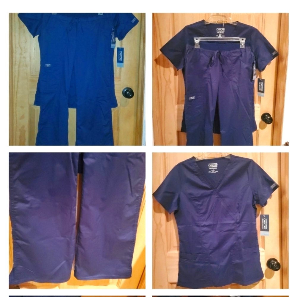 Cherokee WorkWear Core Stretch SCRUBS SET Small / Petite Blue